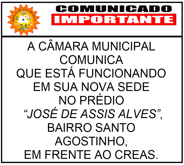 COMUNICADO NOVA SEDE